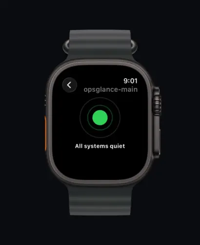 Apple Watch app, all systems quiet